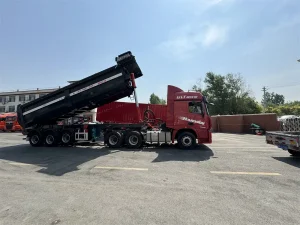 Tri Axle Dump Semi Trailer with Electric Tarp