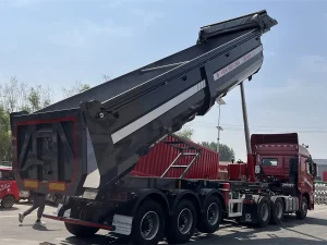 Tri Axle Dump Semi Trailer with Electric Tarp