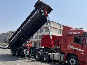 Tri Axle Dump Semi Trailer with Electric Tarp
