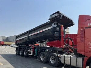 Tri Axle Dump Semi Trailer with Electric Tarp