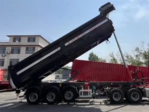 Tri Axle Dump Semi Trailer with Electric Tarp