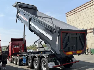 Tri Axle Dump Semi Trailer with Electric Tarp