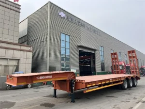 tri axle low bed trailer
