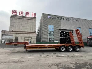 tri axle low bed trailer